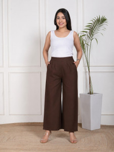 D-image Regular Fit Women Brown Trousers