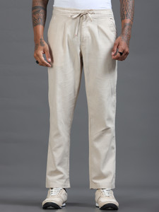 Roadster Relaxed Men Cream Trousers