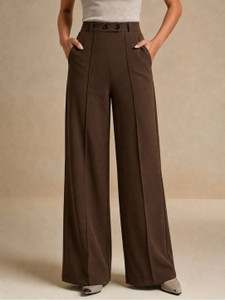 JERRY AND HANPHIL Straight Fit Women Brown Trousers