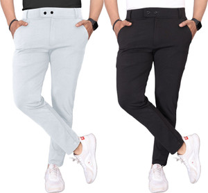 BACARDO Slim Fit Men Black, Grey Trousers