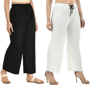 ARCHANGEL Relaxed Women Black, White Trousers