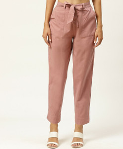 VYMO Regular Fit Women Pink Trousers