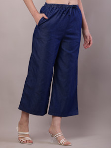 Aasma Creatives Regular Fit Women Blue Trousers