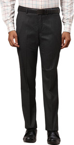 PARK AVENUE Regular Fit Men Grey Trousers