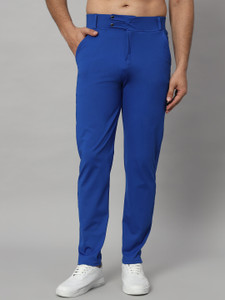 Veltick Comfort Fit Men Blue Trousers