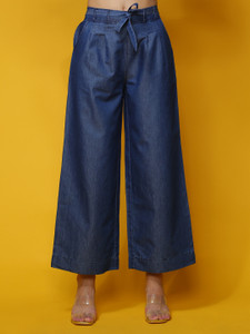 NOVIO Flared Girls Blue Trousers
