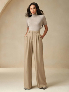 KOTTY Relaxed Women Beige Trousers