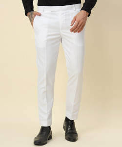 TDE Regular Fit Men White Trousers