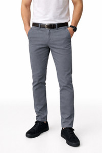 DENRO Slim Fit Men Grey Trousers