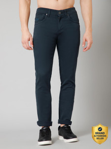CANTABIL Regular Fit Men Dark Blue Trousers