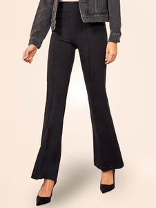 FUBACK Regular Fit Women Black Trousers