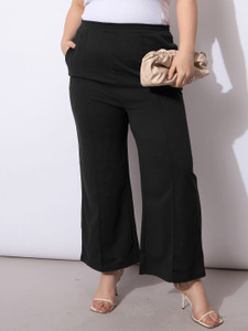 SASSAFRAS Curve Straight Fit Women Black Trousers