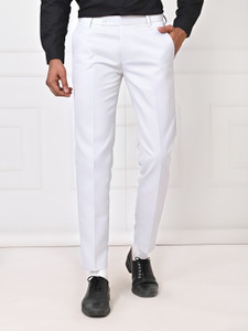 El Cielo Regular Fit Men White Trousers