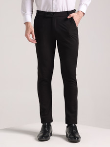 INDICLUB Regular Fit Men Black Trousers