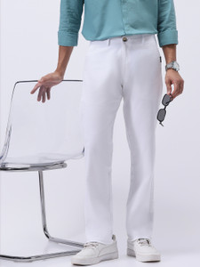 Urbano Fashion Regular Fit Men White Trousers