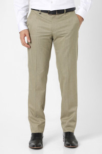 VAN HEUSEN Slim Fit Men Khaki Trousers