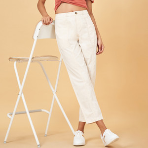 Honey By Pantaloons Regular Fit Women White Trousers