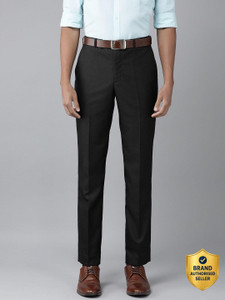 PARK AVENUE Regular Fit Men Black Trousers