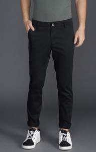 FUBAR Slim Fit Men Black Trousers