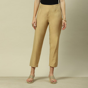 RANGRITI Relaxed Women Gold Trousers