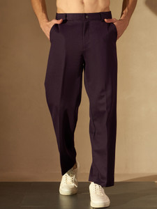 DENNISON Loose Fit Men Purple Trousers