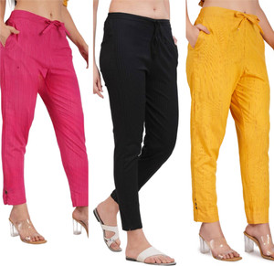 Finekraft Regular Fit Women Multicolor Trousers