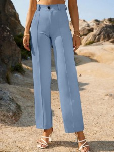Wide tailored trousers  Beige  Ladies  HM IN