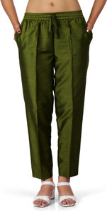 NOORI Regular Fit Women Green Trousers