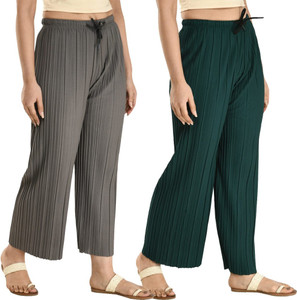 GLADLY Relaxed Women Grey, Green Trousers