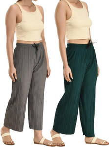 GLADLY Relaxed Women Grey, Green Trousers