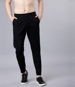 HIGHLANDER Slim Fit Men Black Trousers