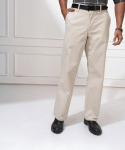 LOCOMOTIVE Regular Fit Men Beige Trousers