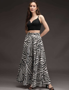 KERMIT Flared Women White, Black Trousers