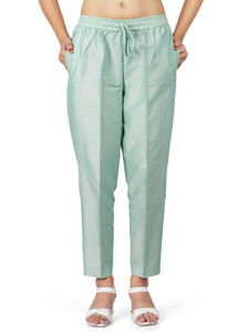 NOORI Regular Fit Women Green Trousers