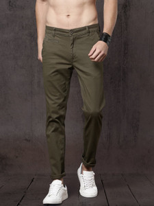 Roadster Regular Fit Men Green Trousers