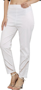 Sellingsea Regular Fit Women White Trousers