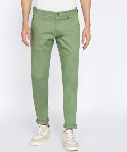 PETER ENGLAND Skinny Fit Men Green Trousers