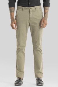 Snitch Slim Fit Men Beige Trousers