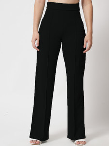 KOTTY Regular Fit Women Black Trousers