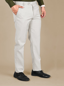 MANCREW Regular Fit Men Beige Trousers