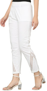 Sellingsea Regular Fit Women White Trousers