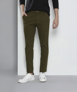 The Indian Garage Co. Slim Fit Men Green Trousers