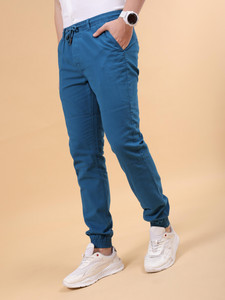 The Indian Garage Co. Slim Fit Men Blue Trousers