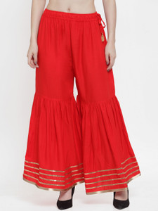 NYPA Flared Women Red Trousers