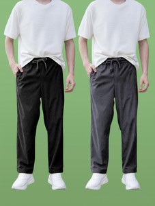 GIBBONTE Relaxed Men Black, Grey Trousers
