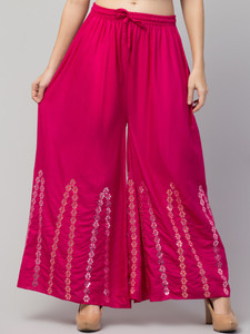 FamBee Flared Women Pink Trousers