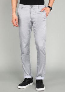 Arrow Sport Slim Fit Men Grey Trousers