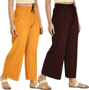 GLADLY Relaxed Women Yellow, Maroon Trousers