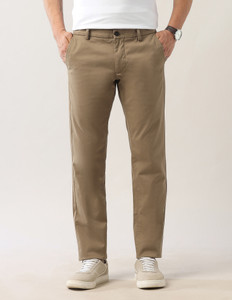 Arrow Sport Slim Fit Men Beige Trousers