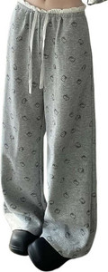 SIXTEENLINES Loose Fit Women Grey Trousers